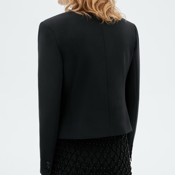 MANGO Black Cropped Blazer – Short Lapels (NWT) - Picture 2 of 14